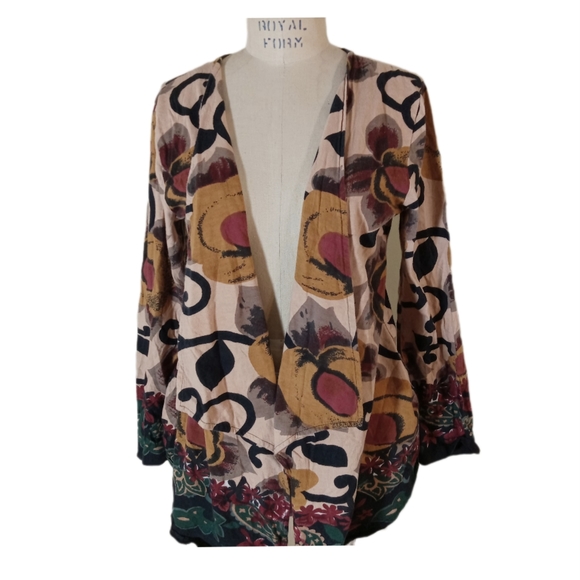 Big floral cotton kimono cardigan - Picture 3 of 5